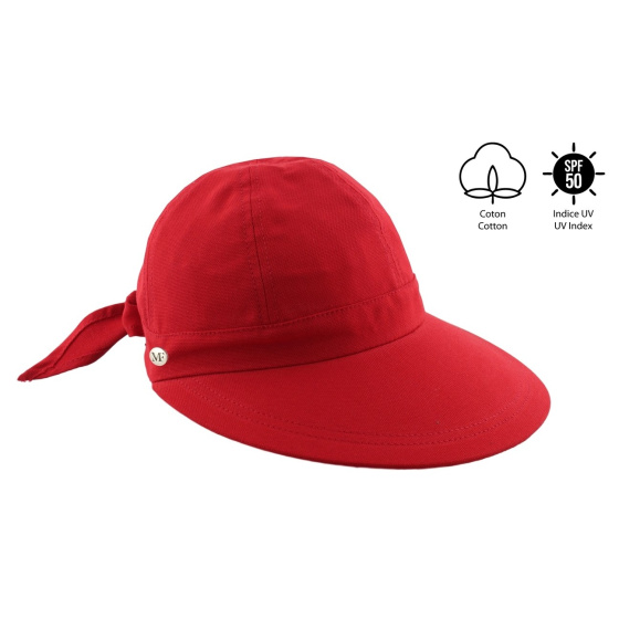 Large Visor Cap Camila Red Anti UV 50+ - Traclet