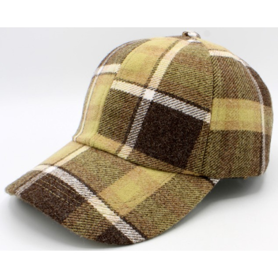 Casquette Baseball Strapback Carreaux Laine - Traclet