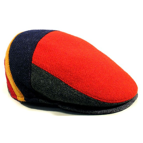 Velvo Patchwork Multicolor Wool Flat Cap - Traclet