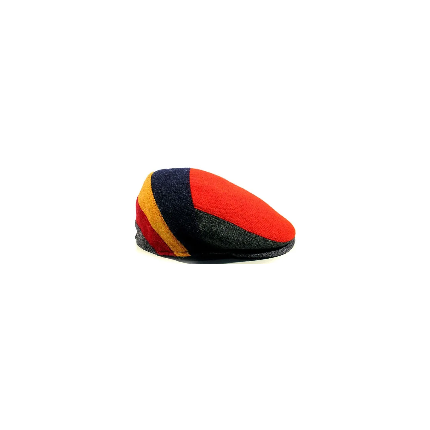 Velvo Patchwork Multicolor Wool Flat Cap - Traclet