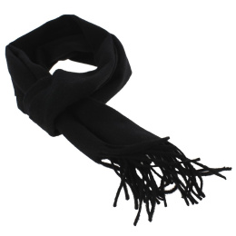 Black Manoe Wool Scarf - Traclet