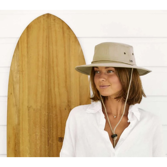 Zack Beige Cotton UPF 50+ Bucket Hat - Conner Hats