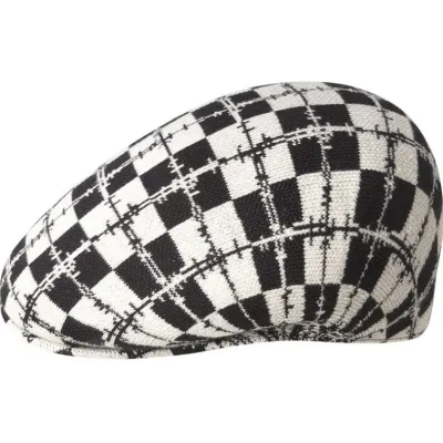 Casquette Plate Barbed Check Noir & Blanc  - Kangol