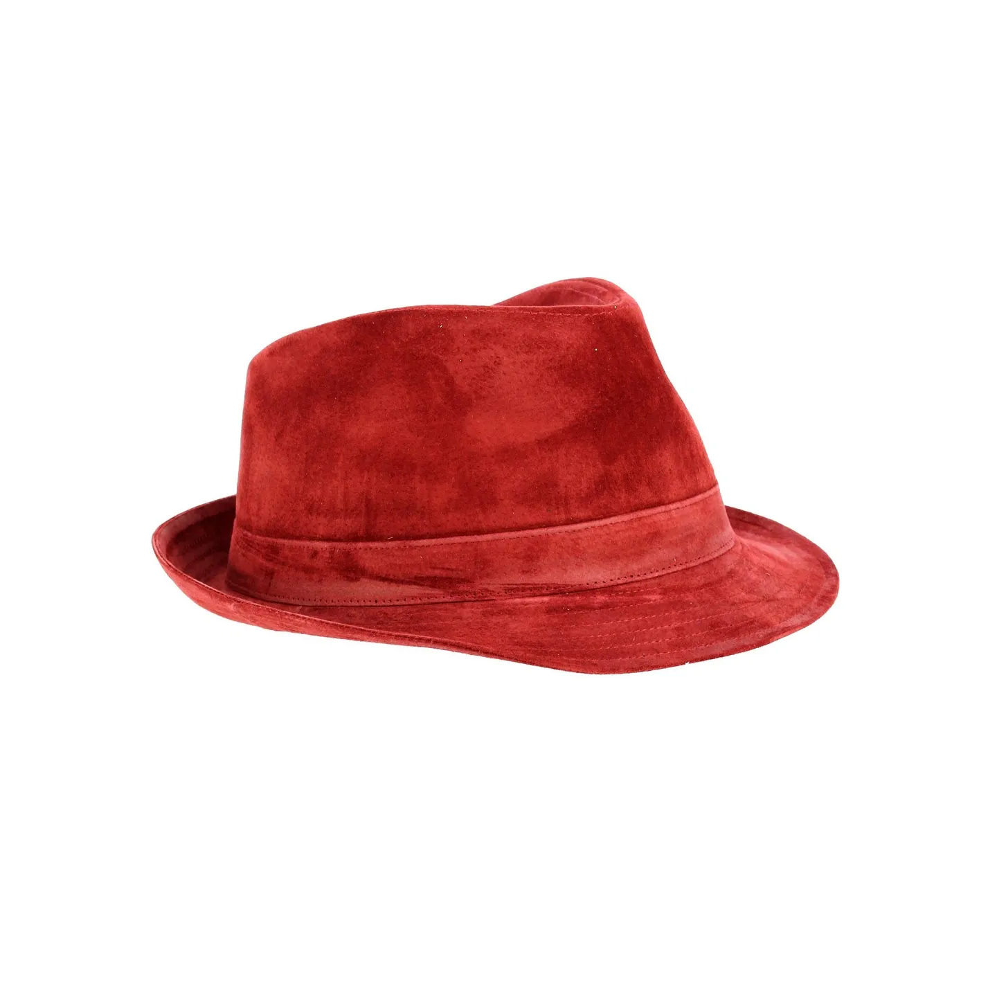 Chapeau trilby cuir rouge