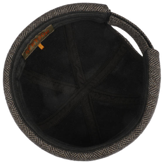 Bonnet Docker Laine Herringbone Beige & Marron - Stetson