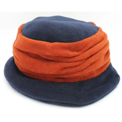 Tavira Polar Fleece Hat for Women Orange & Navy - Traclet Reference: 20608| Traclet Hat Shop