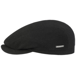 Dylan Black Wool Flat Cap - Stetson