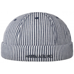 Docker Rostock Cotton Sailor Stripe Beanie Grey - Hammaburg