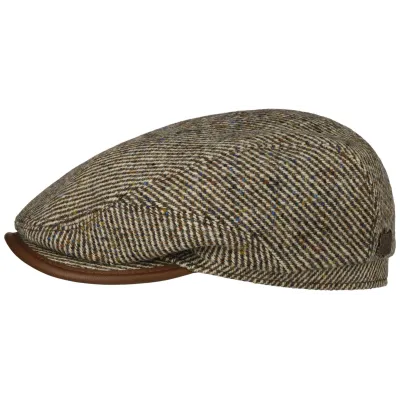 Casquette Plate San Diego Laine Vierge Marron & Beige  - Steston Reference : 20635| Chapellerie Traclet