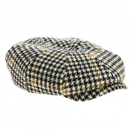 Irish Cap Houndstooth Harris Tweed Beige - Stetson