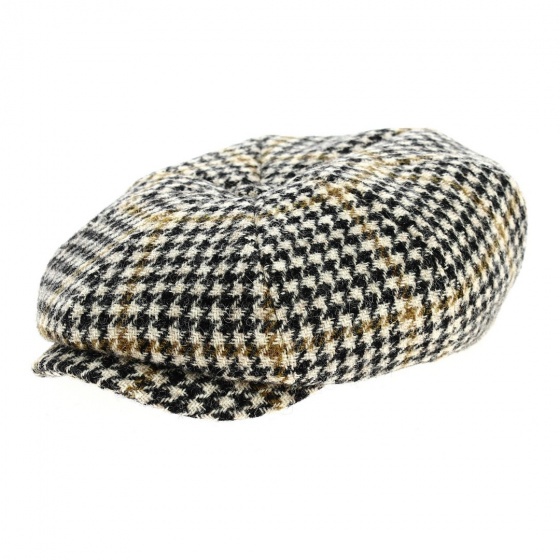 Irish Cap Houndstooth Harris Tweed Beige - Stetson