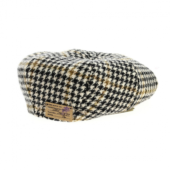 Casquette Irlandaise  Houndstooth Harris Tweed Beige - Stetson