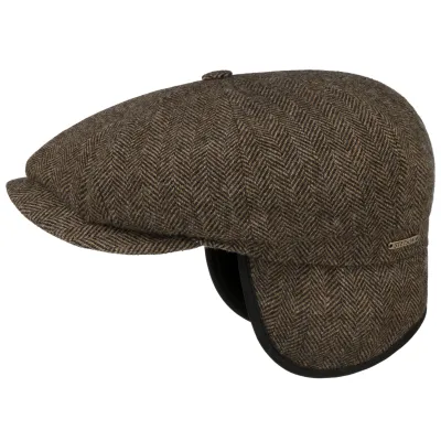 Hatteras Santee Herringbone Wool Cap with Ear Flaps - Stetson Reference: 20642| Traclet Hat Shop