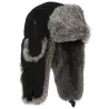 Chapka Fourrure - Lapeer Noire - Mad Bomber - Traclet- Blanc Reference : 20647| Chapellerie Traclet