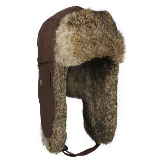 Brown Leather Fairbanks Trapper Hat - Mad Bomber
