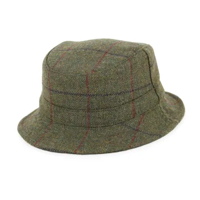 Khaki Plaid Wool Keaton Bucket Hat - City Sport Reference: 20651| Chapellerie Traclet