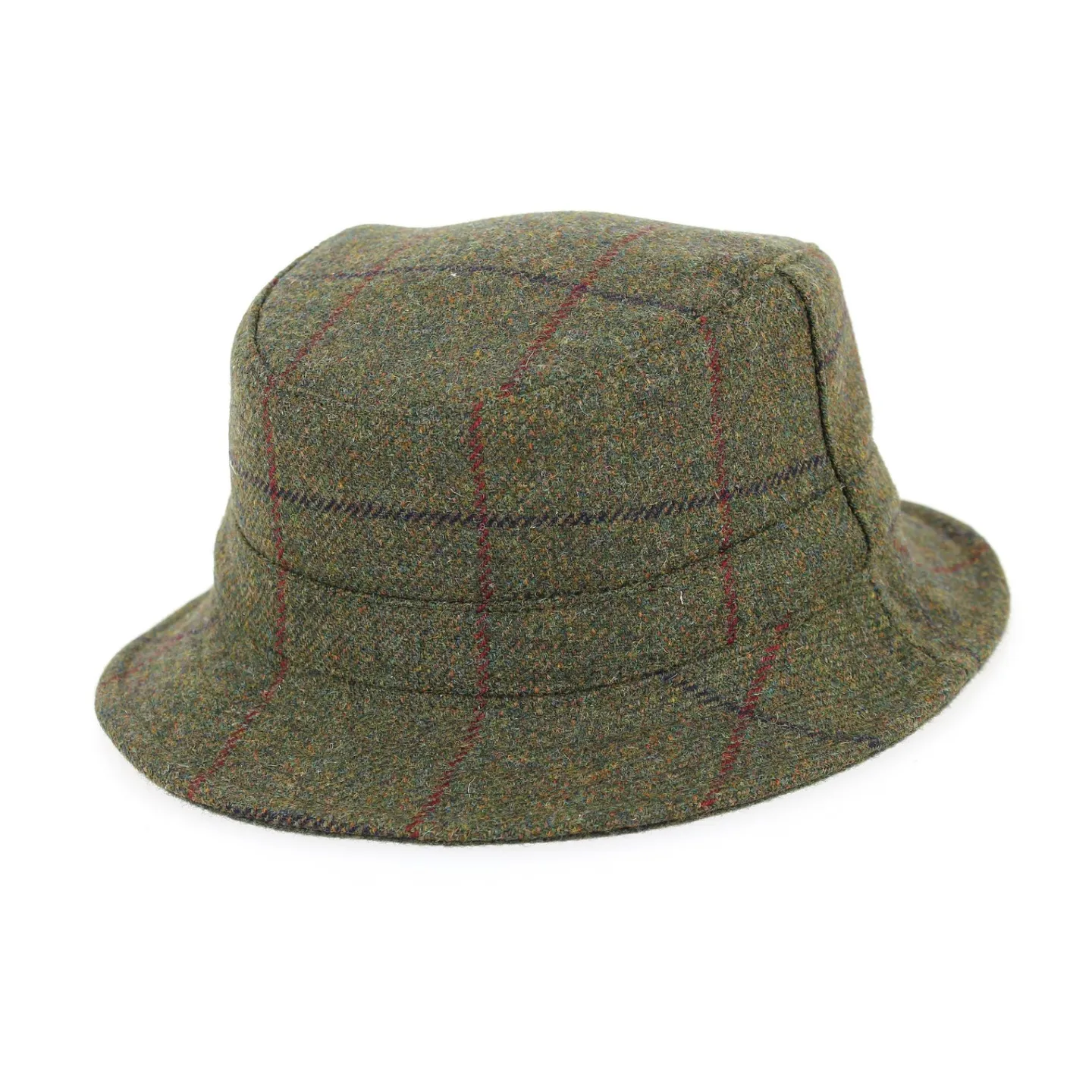 Chapeau Bob Keaton Carreaux Kaki Laine - City Sport