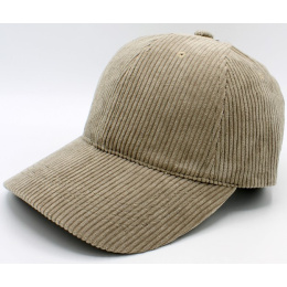 Beige Velvet Baseball Cap - Traclet