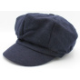 Tania Wool Navy Blue Newsboy Cap - Traclet