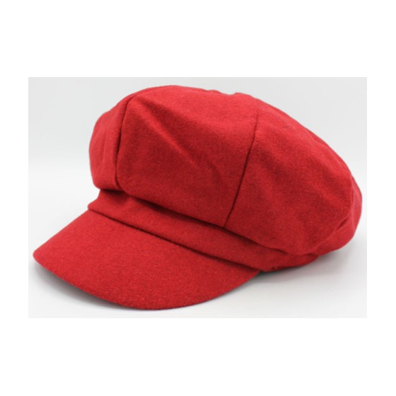Red Wool Newsboy Cap Tania - Traclet