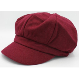 Tania Wool Newsboy Cap Burgundy - Traclet