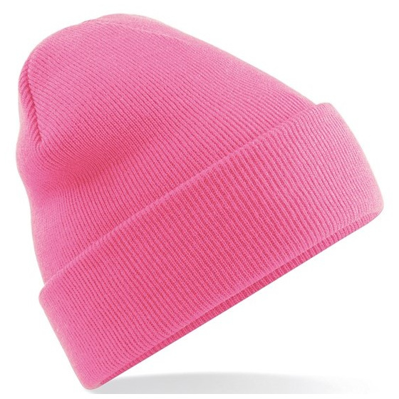 Pink Acrylic Long Beanie - Beechfield
