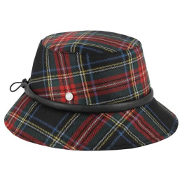 Kessya Red Plaid Wool Bucket Hat - Flechet