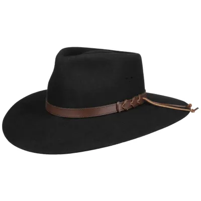 Traveller Big Australian Black Felt Hat - Statesman Reference: 20732| Chapellerie Traclet