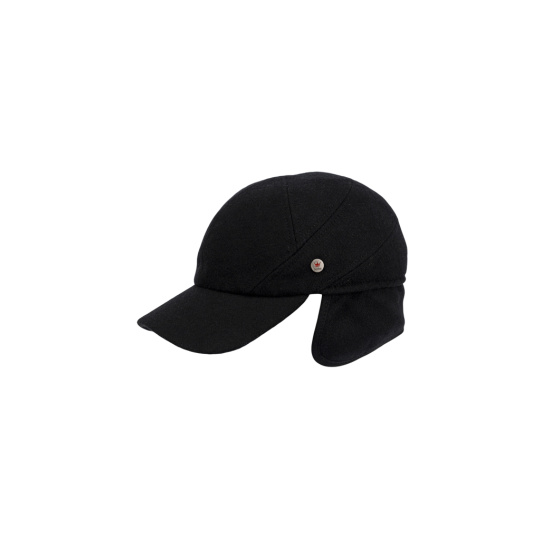 Black Baseball Cap with Ear Flaps - Traclet