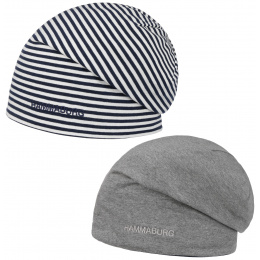 Ayden Reversible Long Beanie Cotton Black & Gray - Hammaburg