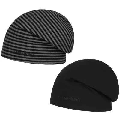 Ayden Reversible Long Beanie Cotton Black & Gray - Hammaburg   Reference: 20757| Traclet Hat Shop