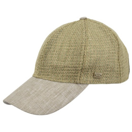 Straw Baseball Cap with Cotton Visor - Traclet
