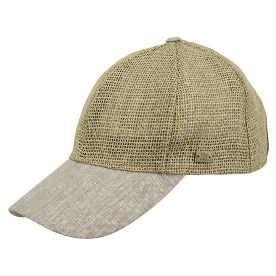 Straw Baseball Cap with Cotton Visor - Traclet