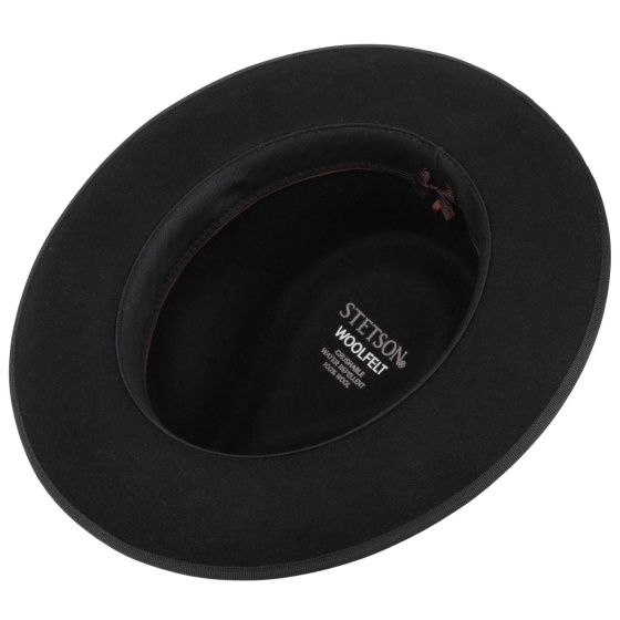 Stetson Greenwich Black Wool Felt Fedora Hat