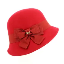 Red Wool Felt Maithe Cloche Hat - Traclet Reference: 6173 | Traclet Hat Shop