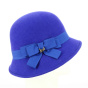 Royal Blue Wool Felt Maithe Cloche Hat - Traclet