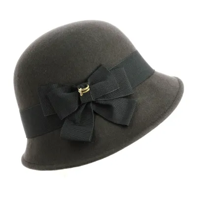 Chapeau Cloche Maithe Feutre Laine Gris - Traclet