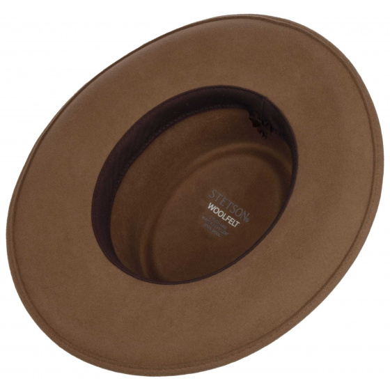 Open Crown Woolfelt Hat Beige - Stetson