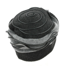 Women's Fleece Beret Lilac Grey & Black - Traclet