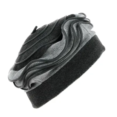 Women's Fleece Beret Lilac Gray & Black - Traclet ref 20799