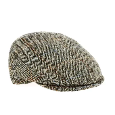 Casquette Plate Brighton Harris Tweed Marron- Traclet