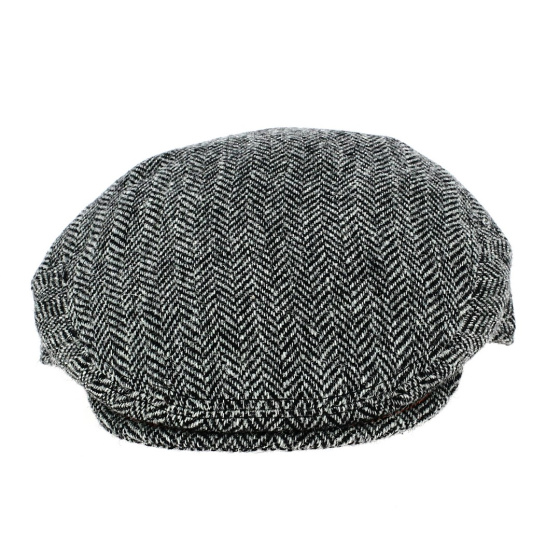 Casquette Plate Brighton Harris Tweed Gris - Traclet