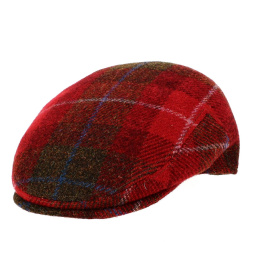 Justin Harris Tweed Red Check Flat Cap - Traclet