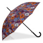 Seventies Flower Pattern Walking Stick Umbrella with Automatic Opening - Isotoner