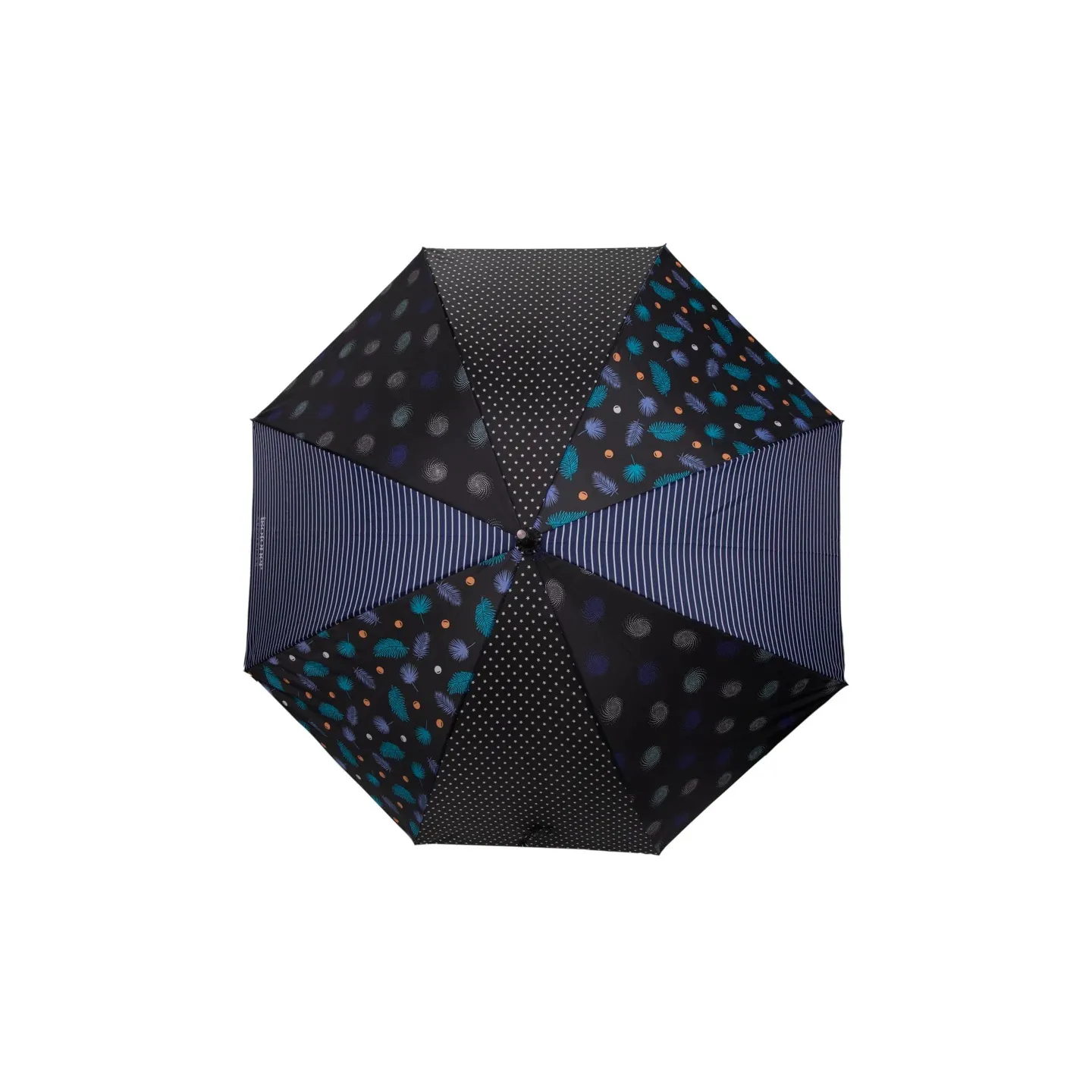 Walking Stick Umbrella Patchwork Feather Automatic Opening - Isotoner ref 20780 traclet hat shop