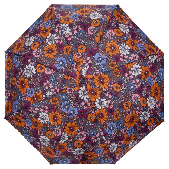 Parapluie 3 Sections Fleurs Seventies Ouverture Manuelle - Isotoner
