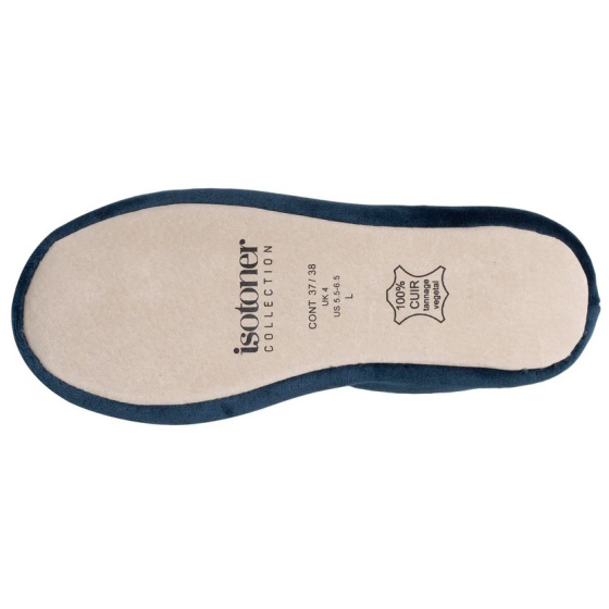 Women's Ballet Slippers with Rhinestone Bow Teal Blue - Isotoner