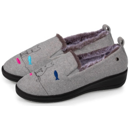 Cat Ballet Slippers with EVERYWEAR™ Sole Heather Gray - Isotoner