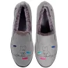 Ballerines Slippers Chat Semelle EVERYWEAR™ Gris Chiné - Isotoner  - Boutique Traclet Reference : 17026| Chapellerie Traclet