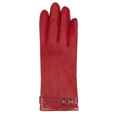 Red Sheepskin Leather Touchscreen Gloves - Isotoner Reference: 20850 | Traclet Hat Shop